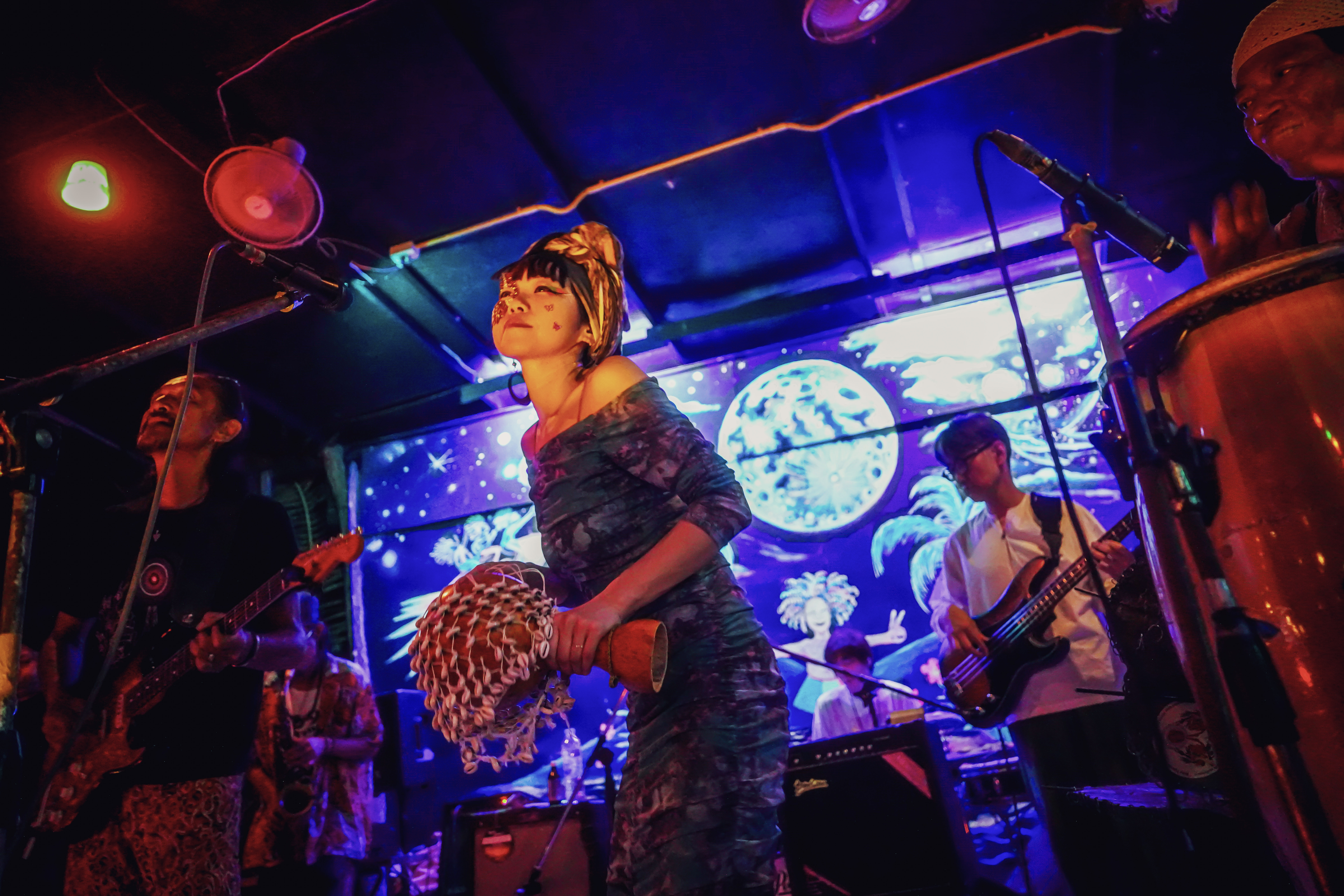 Live band on stage at Rasta Home, Koh Phangan.