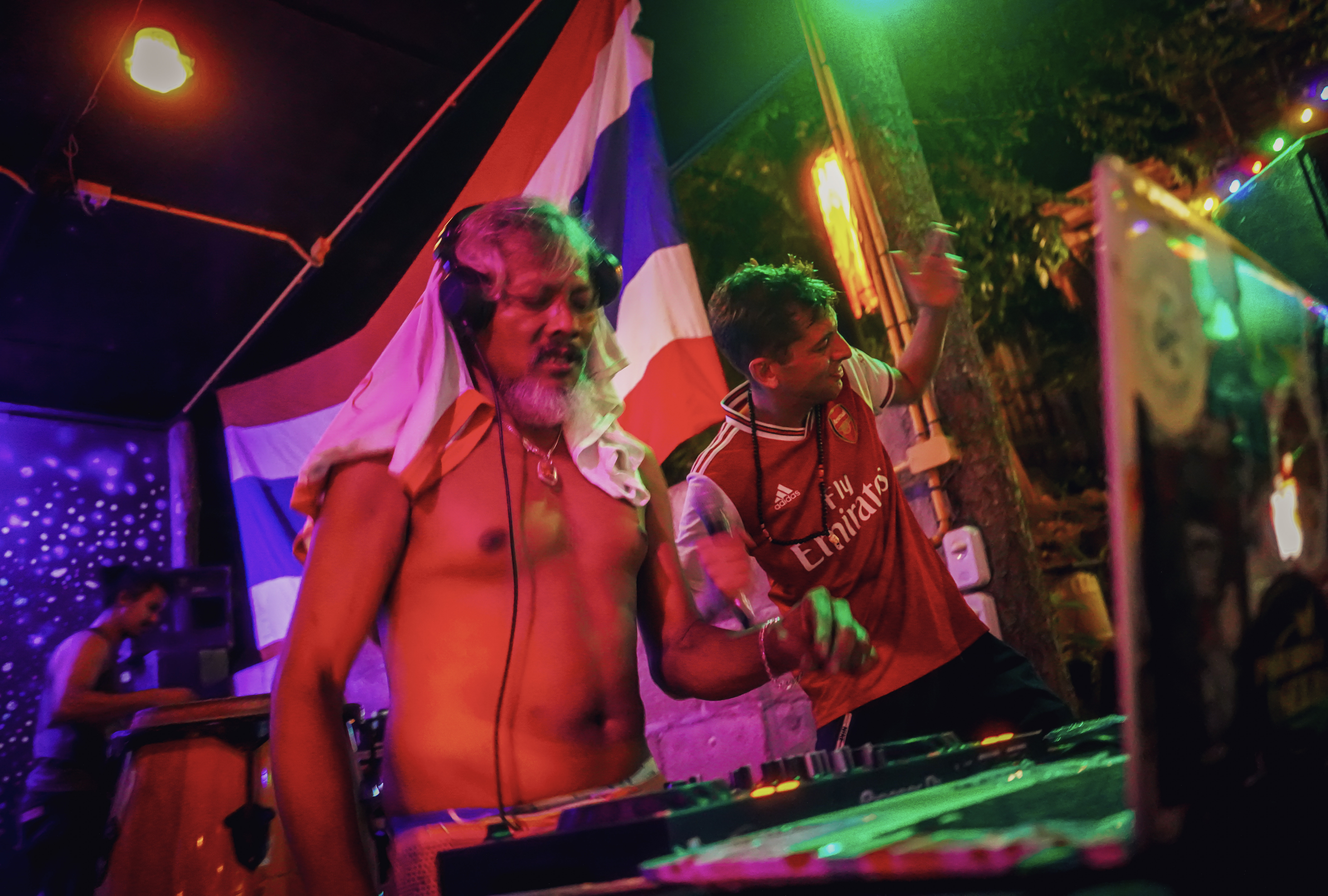 Sound engineer at Rasta Home mixing desk during live show