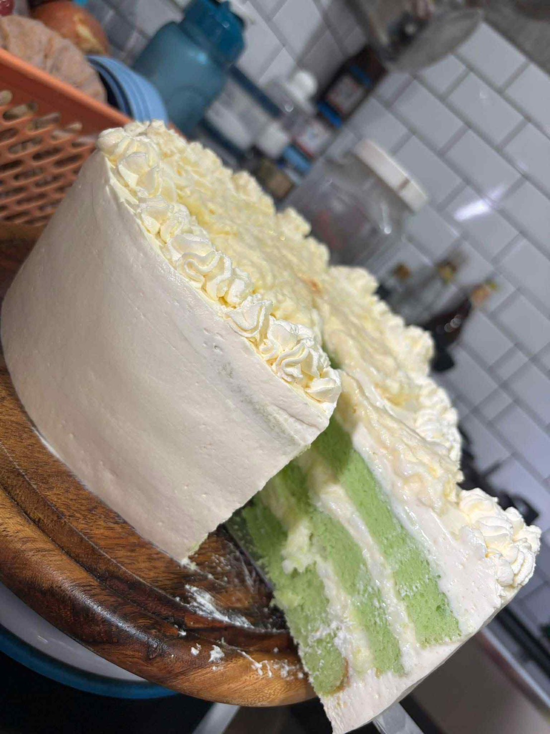 Pandan Coconut Cake