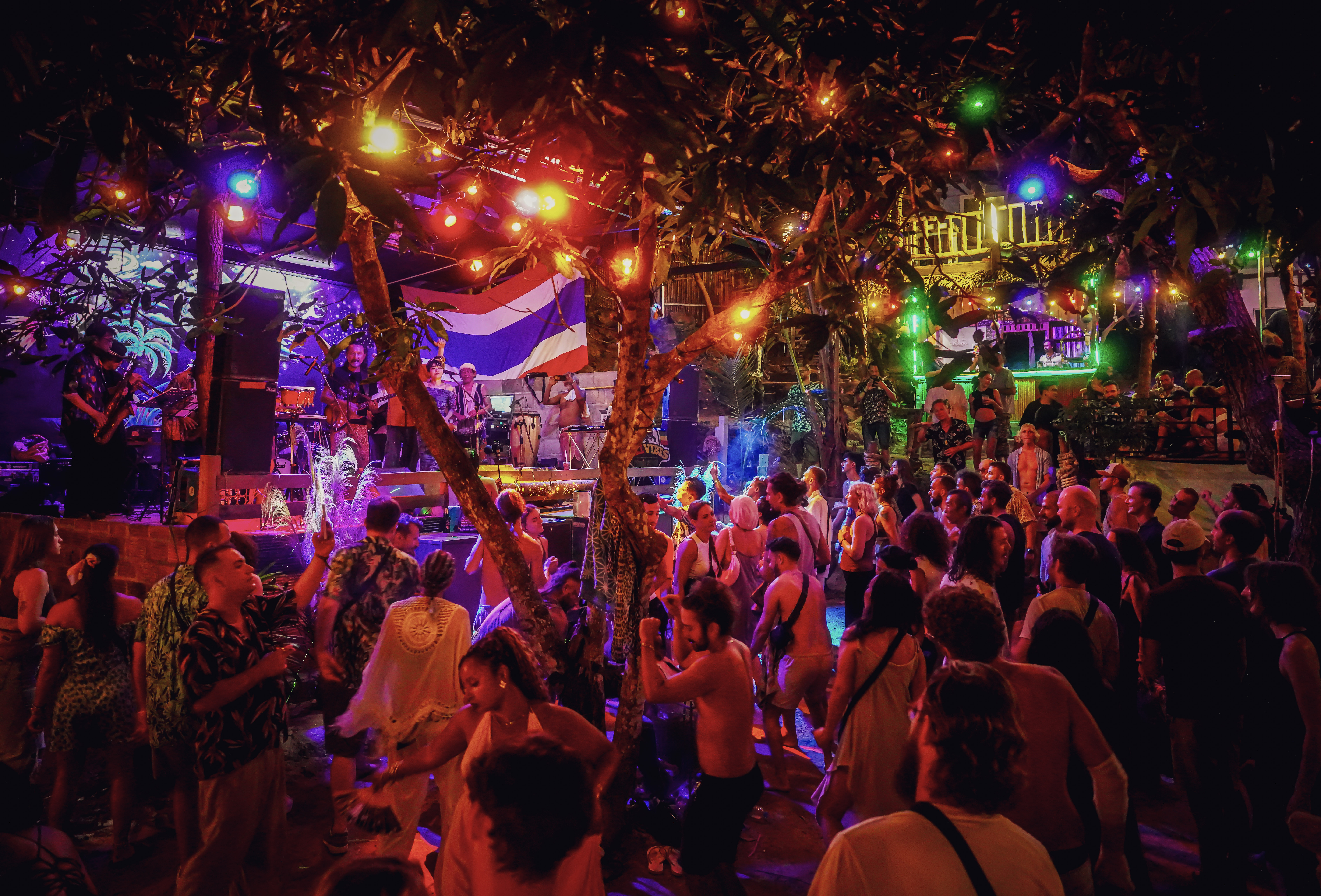 Side view of Rasta Home Bar stage from the left